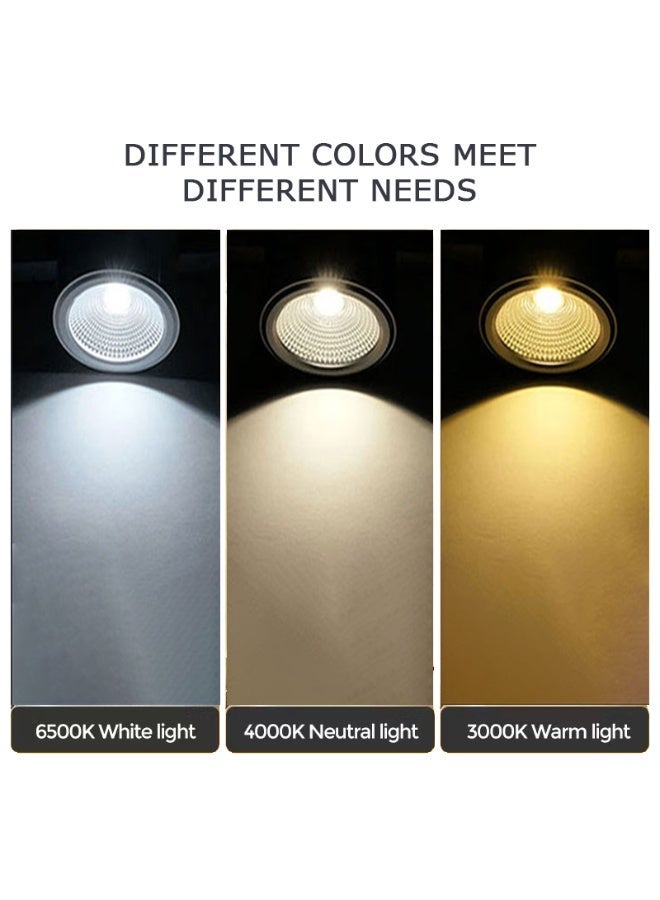 plato led lenz Pack of 2 – COB Spotlight 30W – Black Body – 3 Color Switch – High Brightness – PLATO - Image 2