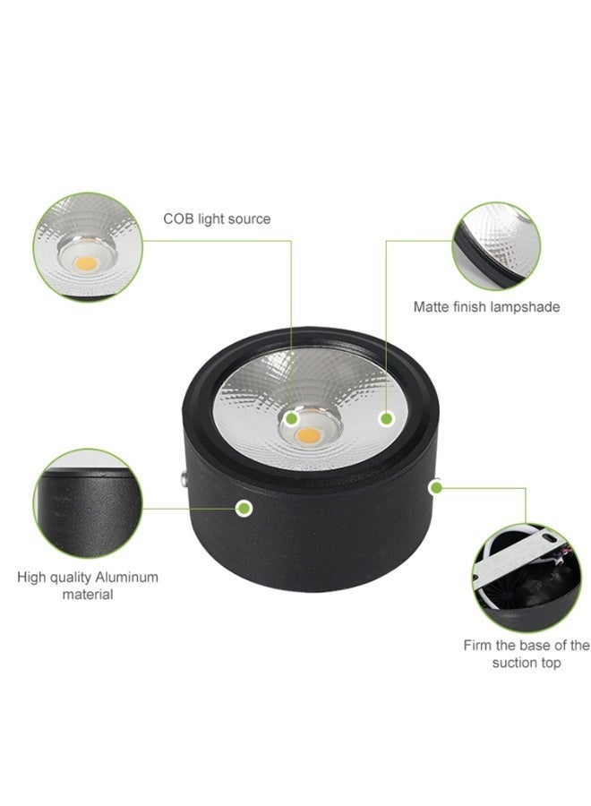 plato led lenz Pack of 2 – COB Spotlight 30W – Black Body – 3 Color Switch – High Brightness – PLATO - Image 3