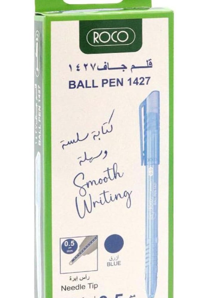 ROCO Ball Point Pens 1427 - Blue Ink, 10 Pack - Image 1