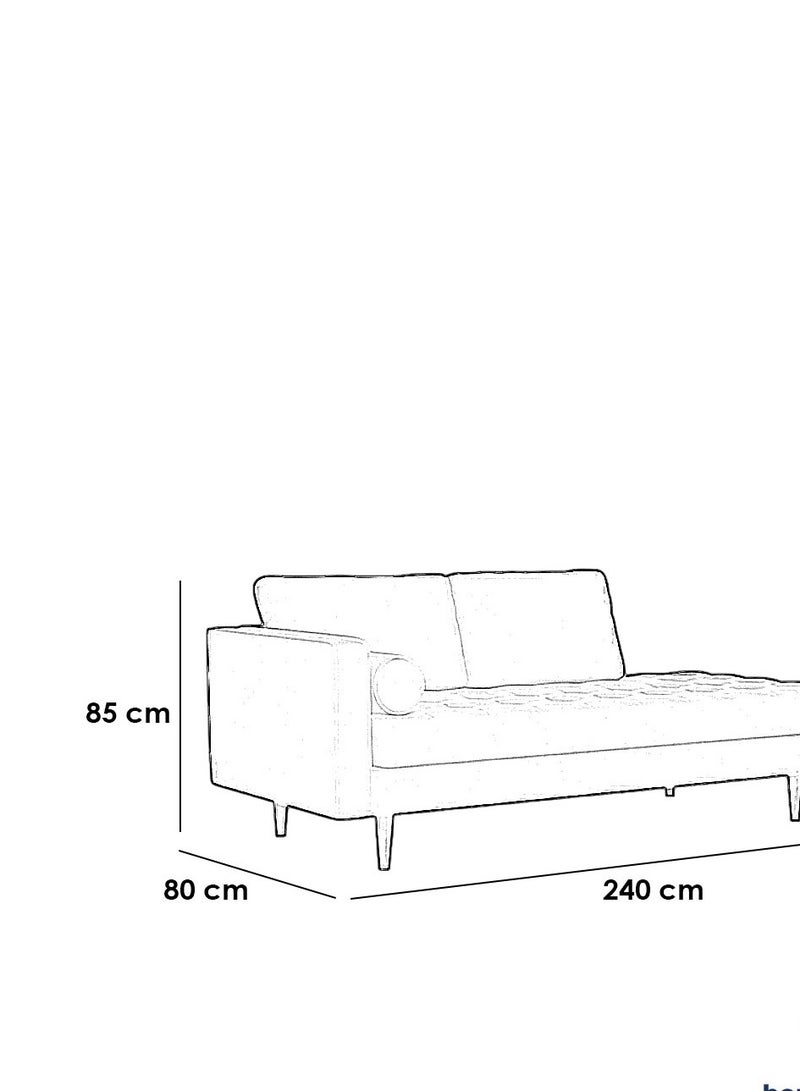 House One chaise longue | swedish wood - Beige - 240x80x85 cm - Image 4