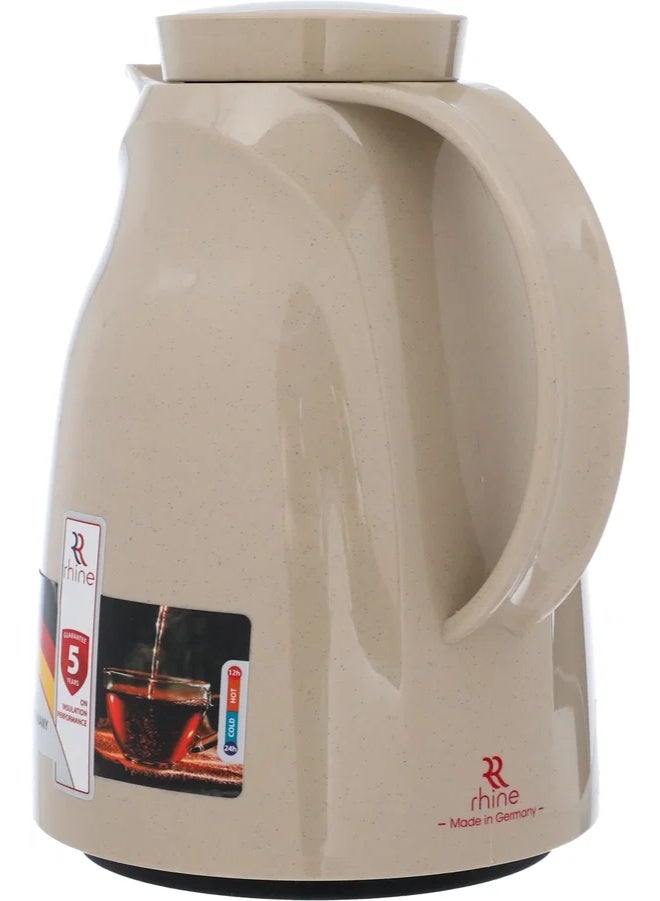 RHINE thermos, 0.6 liters, thermal glass inner container, plastic outer shell - beige - Image 3