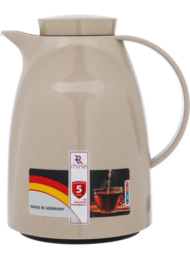 RHINE thermos, 0.6 liters, thermal glass inner container, plastic outer shell - beige - Image 1