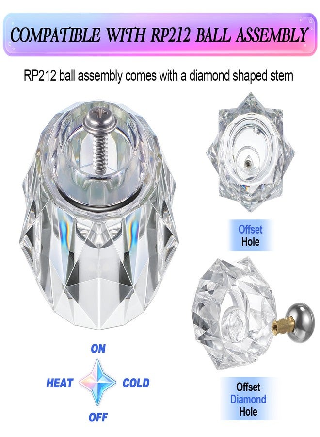 Dreyoo مقبض صنبور Dreyoo متوافق مع صنبور Delta RP2391، طقم مقبض شفاف واحد بفتحة إزاحة للدش/حوض الاستحمام، مقبض صنبور بديل 2-1/2 بوصة × 2-1/8 بوصة، لمسة نهائية من الأكريليك الشفاف (عبوة واحدة) - Image 3