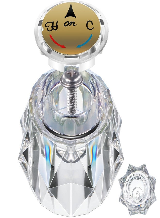 Dreyoo مقبض صنبور Dreyoo متوافق مع صنبور Delta RP2391، طقم مقبض شفاف واحد بفتحة إزاحة للدش/حوض الاستحمام، مقبض صنبور بديل 2-1/2 بوصة × 2-1/8 بوصة، لمسة نهائية من الأكريليك الشفاف (عبوة واحدة) - Image 1