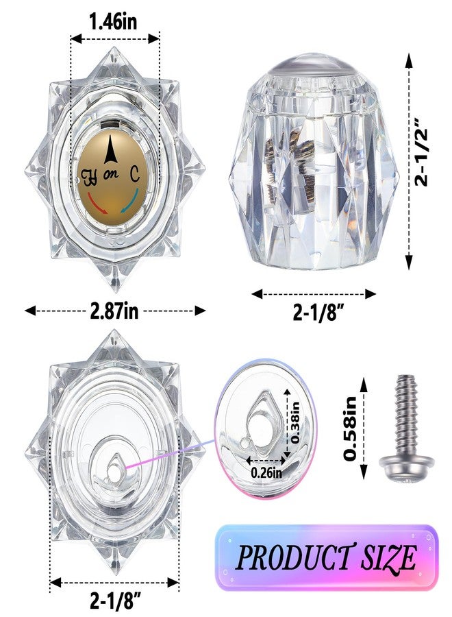 Dreyoo مقبض صنبور Dreyoo متوافق مع صنبور Delta RP2391، طقم مقبض شفاف واحد بفتحة إزاحة للدش/حوض الاستحمام، مقبض صنبور بديل 2-1/2 بوصة × 2-1/8 بوصة، لمسة نهائية من الأكريليك الشفاف (عبوة واحدة) - Image 2