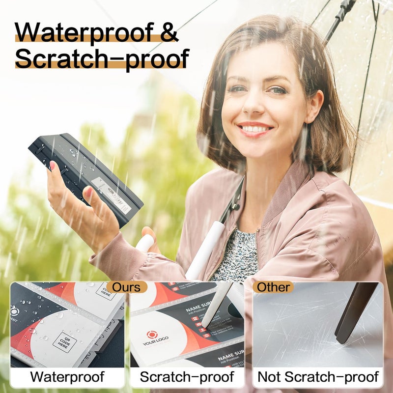 deli Business Card Book Holder, Business Card Organizer, Name Card Book Holder, Portable Office Business Card Holder, Hold 180 Cards, Blue - Image 5