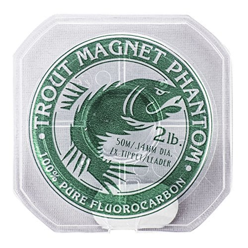 Trout Magnet Phantom 100% Fluorocarbon Fishing Leader Line, 50M (2lb, 3lb, 4lb Test), 2lb, 7X Tippet, (87481),Silver - Image 5