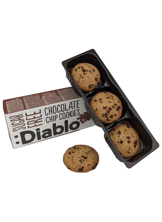 Diablo Sugar Free Chocolate Chip Cookies 130g | Sweetened with Maltitol | Low Sugar Biscuit Snack | Gift Hamper & Multipack Options Available | Pack of 3 - Image 2