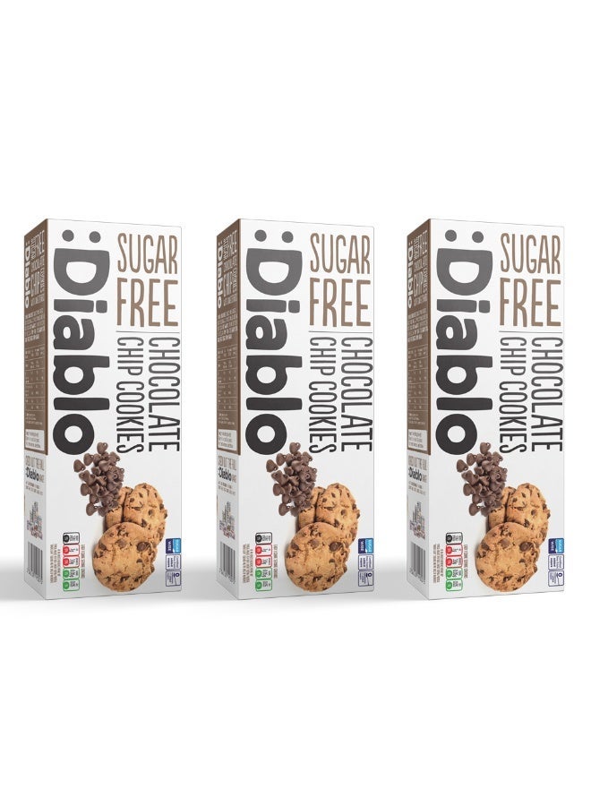 Diablo Sugar Free Chocolate Chip Cookies 130g | Sweetened with Maltitol | Low Sugar Biscuit Snack | Gift Hamper & Multipack Options Available | Pack of 3 - Image 5