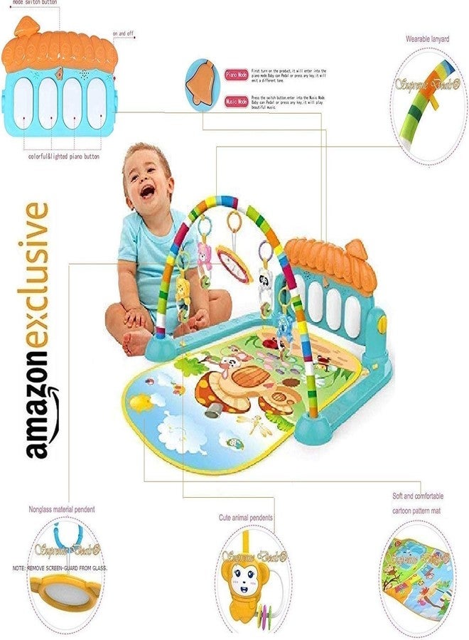 PIPALIYA 5 in 1 Baby Gym Mat Piano Gym Mat Rack Infant Music Fitness Rack Rattle Toy Play Crawling Mat Early Educational Toy for Babies - Image 4