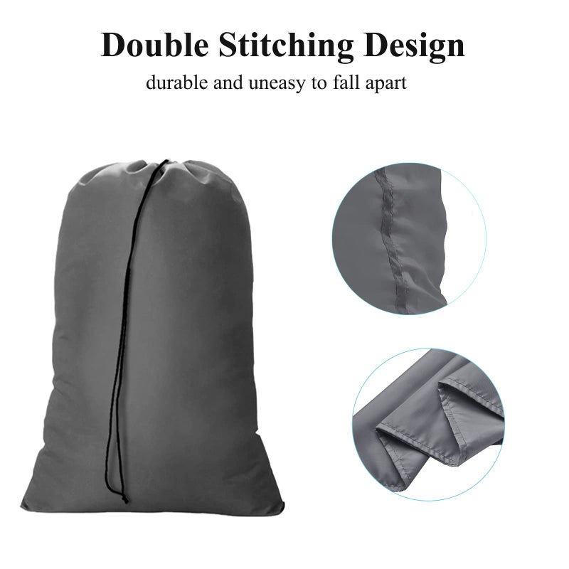 OTraki 2 Pack Laundry Bag Extra Large 28x45 Inch Drawstrings Laundry Hamper Liner Storage Bag XL Dirty Clothes Organizer Heavy Duty Laundry Bag for Home, Travel, Camping (Grey) - Image 5