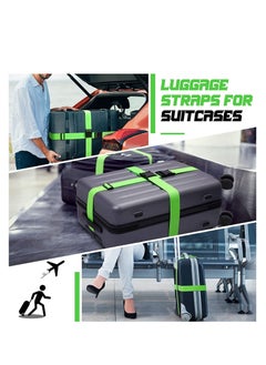 KASTWAVE Luggage Straps Suitcase Belts Wide Adjustable Packing Straps Travel Accessories, Suitcase Belts, Packing Straps Travel Belts Accessories for Business Traveling Packing, 2 PCS 74 x 2 Inch Green  - Image 4