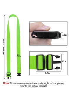 KASTWAVE Luggage Straps Suitcase Belts Wide Adjustable Packing Straps Travel Accessories, Suitcase Belts, Packing Straps Travel Belts Accessories for Business Traveling Packing, 2 PCS 74 x 2 Inch Green  - Image 3