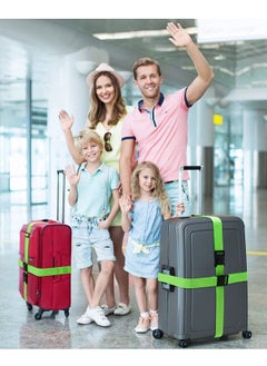 KASTWAVE Luggage Straps Suitcase Belts Wide Adjustable Packing Straps Travel Accessories, Suitcase Belts, Packing Straps Travel Belts Accessories for Business Traveling Packing, 2 PCS 74 x 2 Inch Green  - Image 2