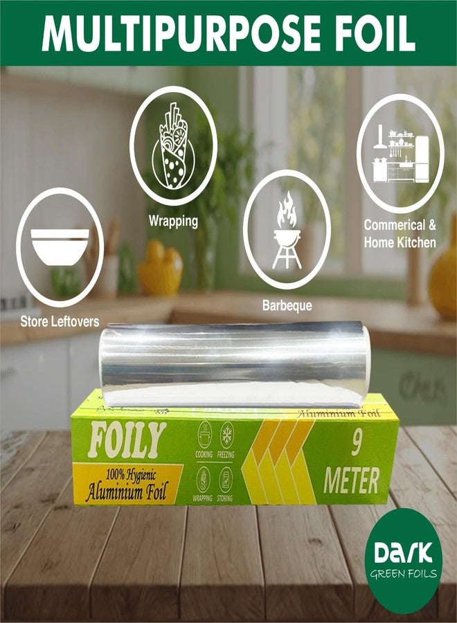 FOILY Silver Aluminium Foil for Food Packing 9m with 11 Micron Thickness | Keeps Food Warm and Hygienic | Ideal for Storing, Packing, Wrapping, and Serving - Image 2