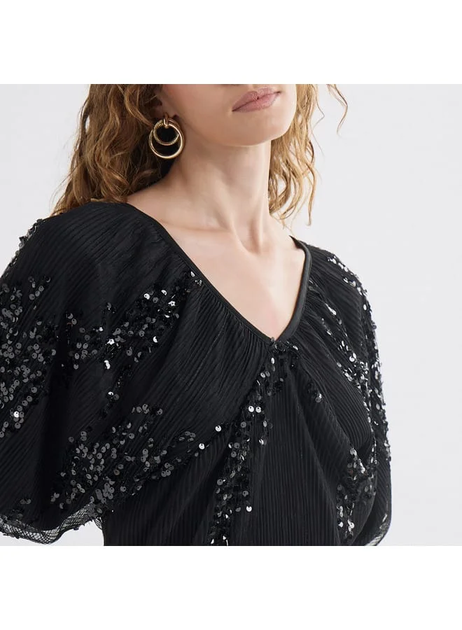 Splash FAV Sequin Embellished Midi Dress