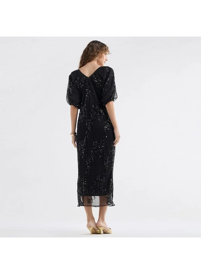 Splash FAV Sequin Embellished Midi Dress