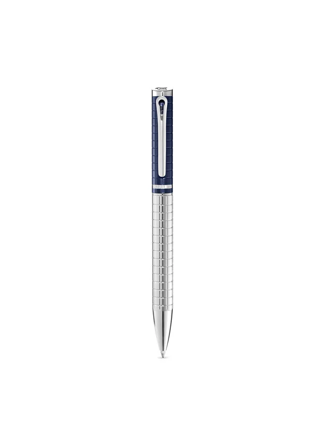 CERRUTI 1881 Nazzareno Stainless Steel Trims Twist Ballpoint Pen for Men, Blue Ink