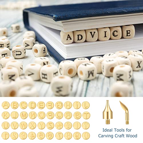Lothee 43 Pcs Wood Burning Tips Kit, Wood Burning Letters Numbers Alphabet Stamps Stencils Templates for Embossing Branding Crafts Personalization Tools Gift for Dad(Alphanumeric) - Image 5