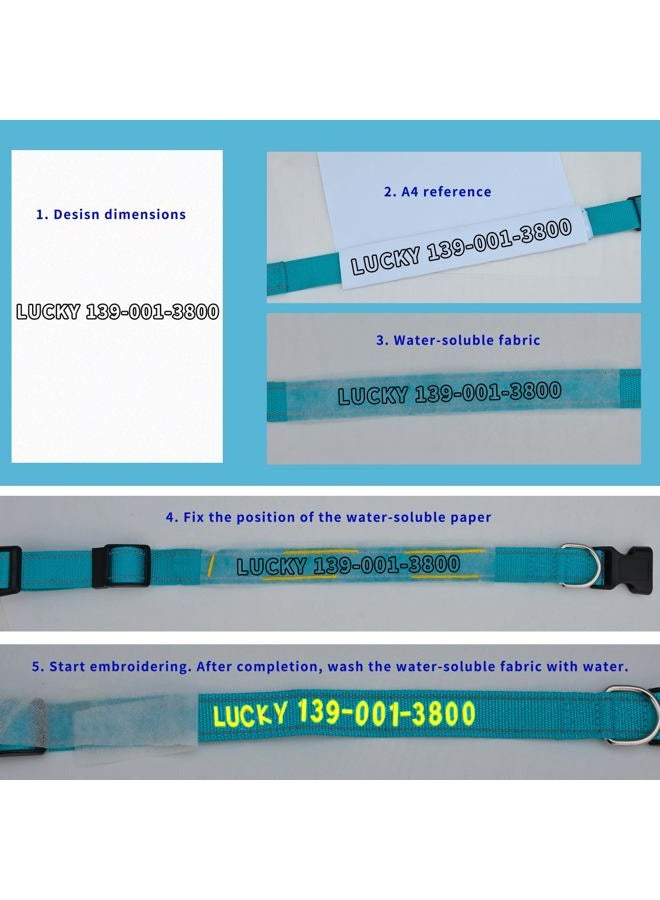 VCZONE Personalized Embroidered Dog Collar - Custom Hand-Stitched Name & Number, Reflective Adjustable Pet Collar for Small/Medium/Large Dogs & Cats, Durable Nylon with Steel D-Ring (Teal, Medium) - Image 5