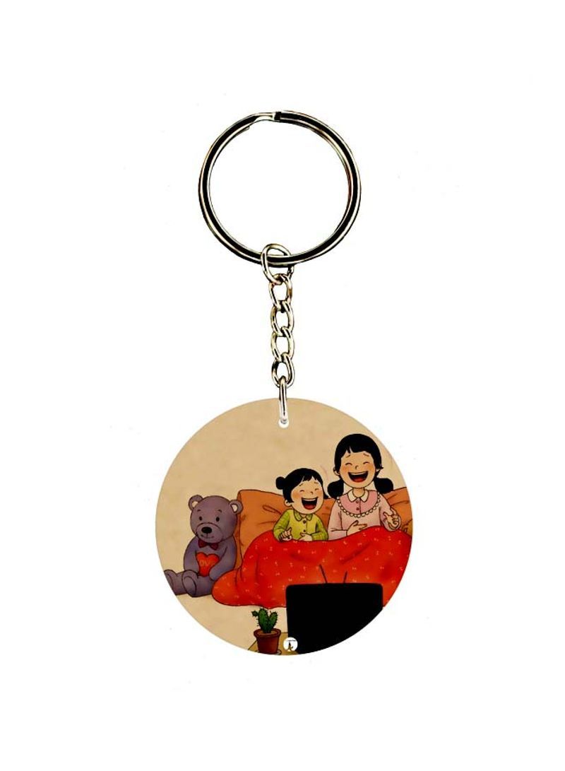 Cartoon Printed Double Sided Keychain