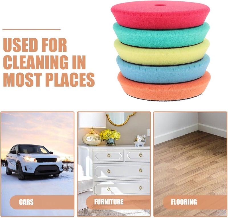 Ciieeo 5pcs Car Polishing Sponge Pads Set, Self-Adhesive Buffing Wheels for Car Detailing, Universal T-Shape Polisher Buffer Pads for Automotive Waxing and Paint Sealant Application - Image 3
