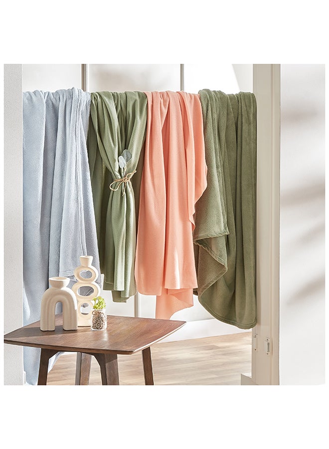 Home Box Ontario Solid Coral Fleece Throw 120x170 cm - Image 4