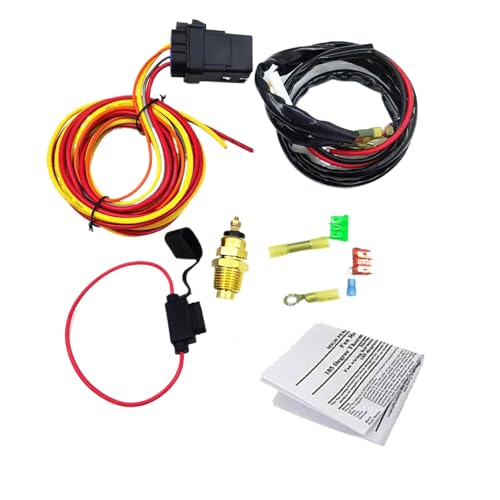 DSkoiph Electric Cooling Fan Wire Harness Kit 185 Degree On 165 Thermostat Switch 40/50 AMP Relay - Image 5