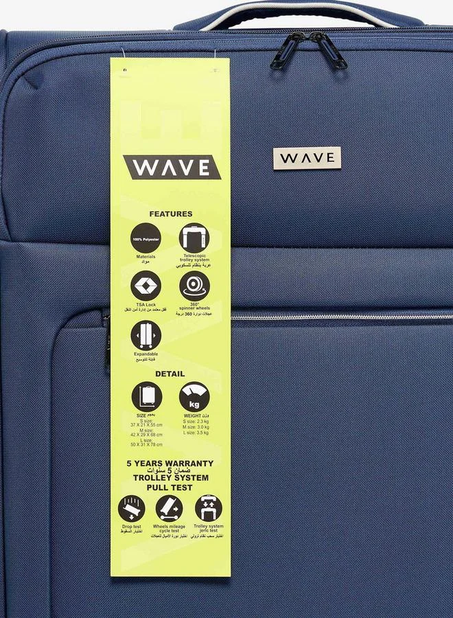 Wave NAVY Solid Softcase Trolley Bag With Retractable Handle  | Best Price UAE