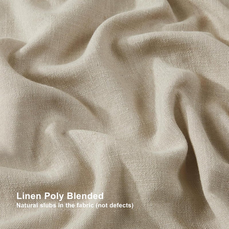 Vision Home Sand Pinch Pleated Full Blackout Curtains Linen Blended Room Darkening Window Curtains 108 inch for Living Room Bedroom Thermal Insulated Pinch Pleat Drapes with Hooks 40" Wx108 Lx2 - Image 5