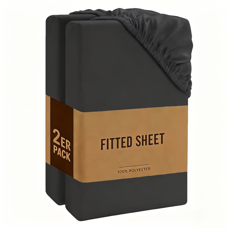 2-Pack Fitted Sheet Mattress Covers, Available in Multiple Sizes And Colors. Soft, Breathable And Comfortable, Suitable Summer for All Seasons. Perfect for Home And Hotel Use, Ideal Gift for Men, Women And Parents - Image 1