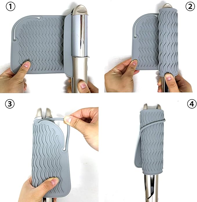 Large Heat Resistant Mat for Curling Irons Hair Straightener Flat Irons and Hot Hair Styling Tools Black