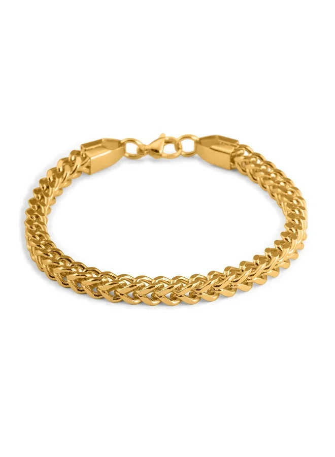 Palmonas PALMONAS 18k Gold Tone Plated Classic Gold Chain Bracelet
 for Men