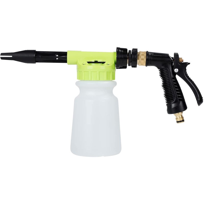 Foam Cannon 900ML Green Adjustable Ratio Dial Foam Blaster - Dual Function Sprayer No Pressure Washer Needed for Car Motorcycle Garden Hose Detailing - Image 1