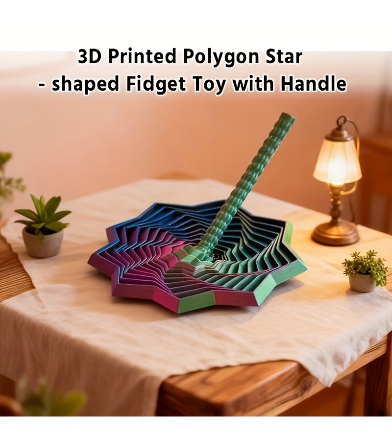 3D Printed Multicolor Octahedron Sensory Spinner Model C - Image 3