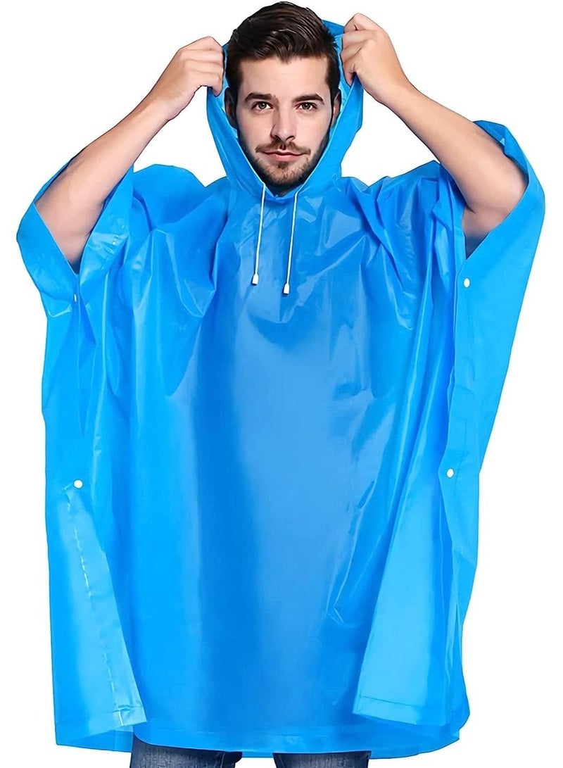 SYOSI Portable EVA Raincoats for Adults, Reusable Rain Ponchos with Hoods and Sleeves Lightweight Raincoats for Lightweight for Adults, Emergency, Camping  - Image 2