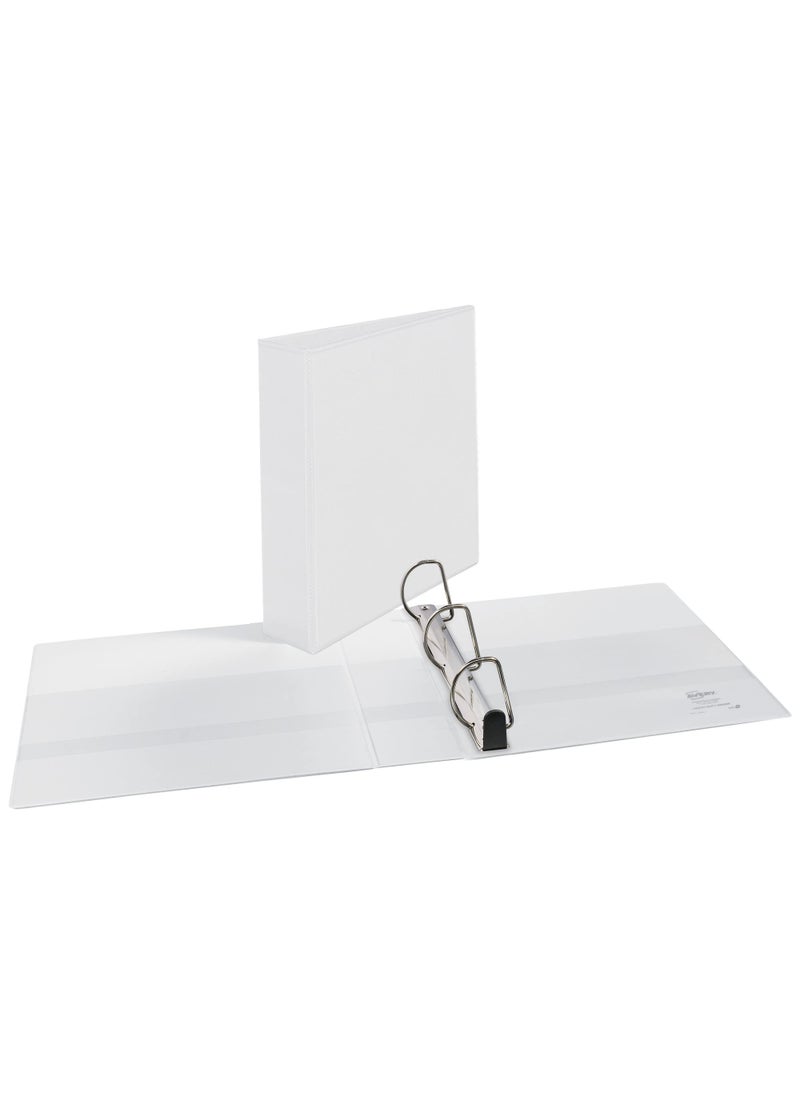 AVERY Avery Heavy-Duty View 3 Ring Binder, 2" One Touch Slant Rings, Holds 8.5" x 11" Paper, 1 White Binder (05504)  - Image 2