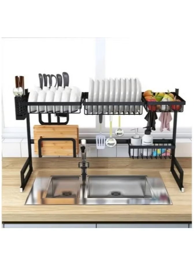 Dish Rack Stainless Steel Drainer Kitchen Shelves Sink Drip Supplies Bracket Drying  - Image 3