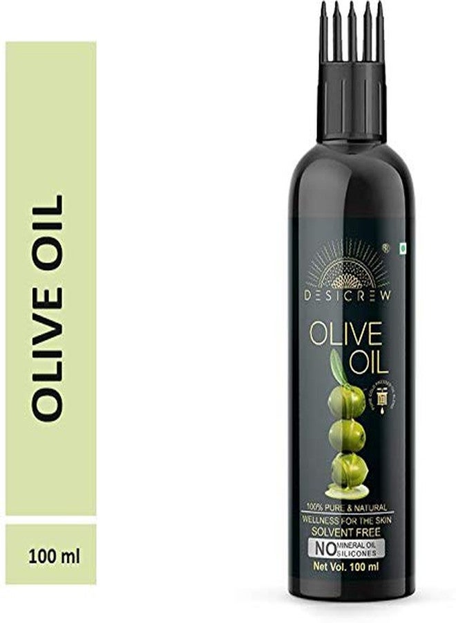 DESICREW Desi Crew 100% Pure Olive Oil - WITH COMB APPLICATOR - Cold Pressed - For Hexane Free, Hair and Skin Oil 100mL Hair Oil (100 ml) - Image 1