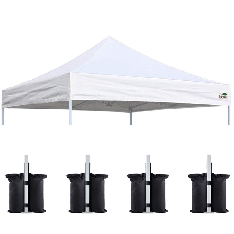 Eurmax USA New 10x10 Pop Up Canopy Replacement Canopy Tent Top Cover, Instant Canopy Top Cover ONLY, Choose 30 Colors,Bonus 4PC Pack Weight Bag (White) - Image 5