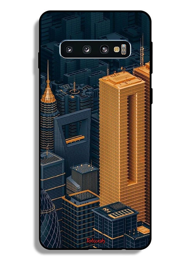Tolwak Samsung Galaxy S10 Plus Protective Case Cover Buildings Art - Image 2