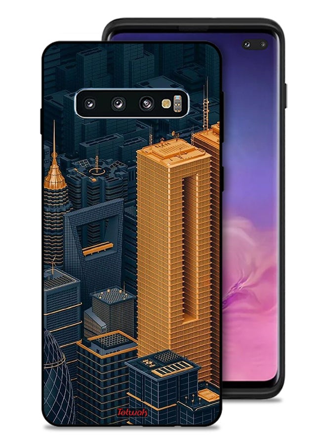 Tolwak Samsung Galaxy S10 Plus Protective Case Cover Buildings Art - Image 1