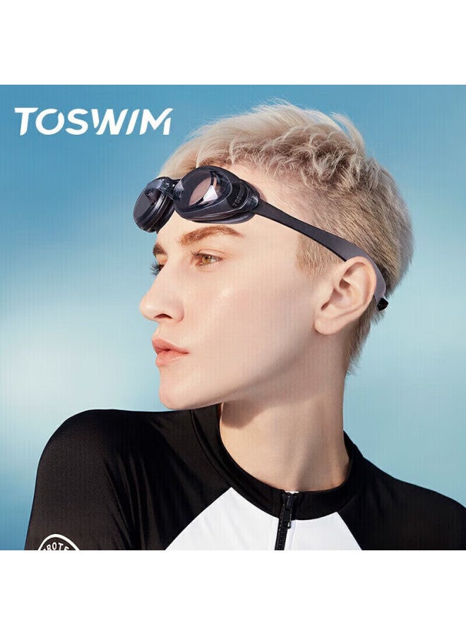 Toswim Swimming Goggles, Waterproof Anti-fog Swim Gl, High-definition Clear Lens, Large Frame For Men And Women, Ink Fish Black - Image 2