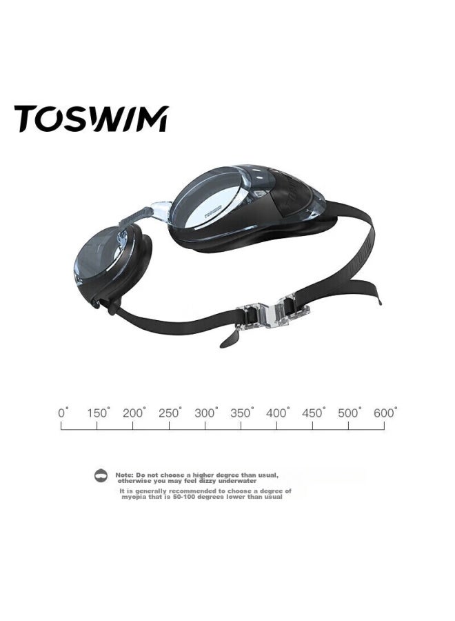 Toswim Swimming Goggles, Waterproof Anti-fog Swim Gl, High-definition Clear Lens, Large Frame For Men And Women, Ink Fish Black - Image 4