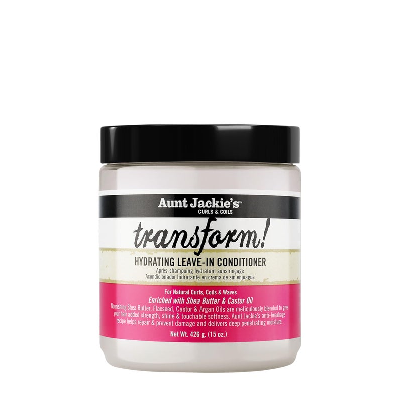 Aunt Jackie's Curls and Coils Transform Hydrating Leave-In Creme Conditioner for All Hair Types and Textures, 15 oz - Image 1