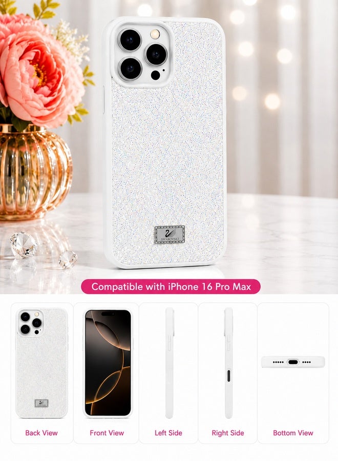 غطاء هاتف فاخر واقٍ مزين بأحجار الكريستال والراينستون اللامعة لهاتف Apple iPhone 16 Pro Max – وردي - Image 2