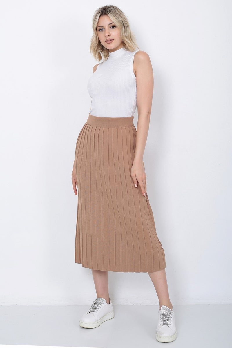 Lugmo Women's Knitwear Skirt Oversize Mink  - Image 1