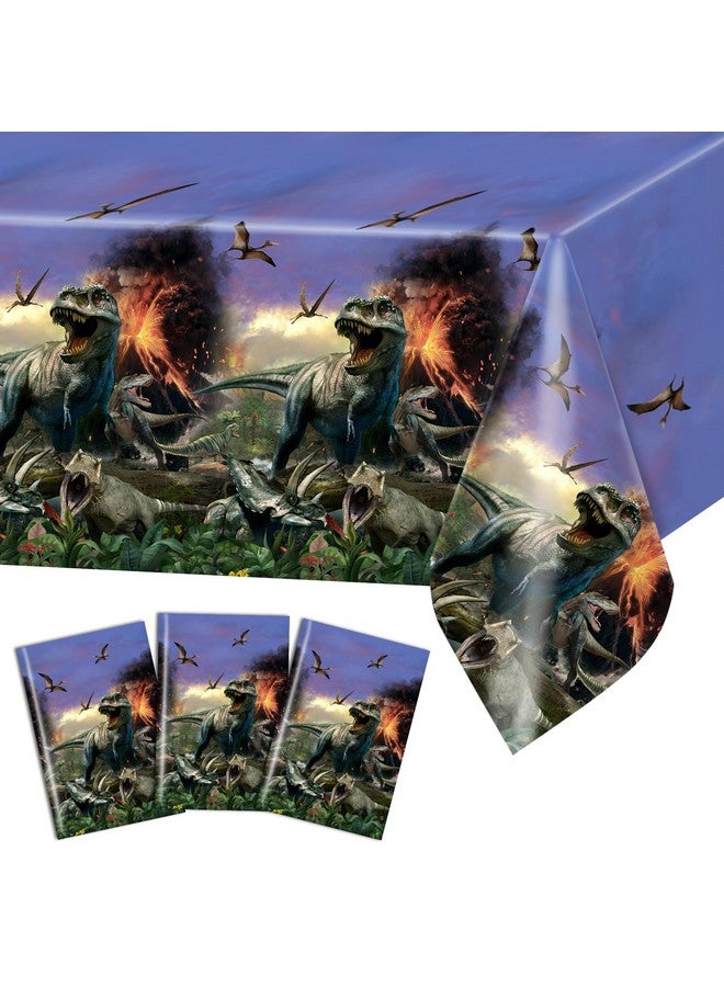 Avezano 3 Pcs Dinosaur Tablecloth Dinosaur Birthday Party Decorations Disposable Dinosaur Table Cover Dinosaur World Plastic Tablecloth For Kids Adults Birthday Party, 108X54 Inch - Image 1