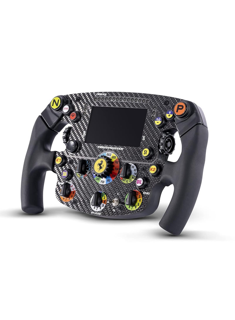 Thrustmaster Formula Wheel Add-On Ferrari SF1000 Edition, Replica Wheel, PC, PS4, PS5, Xbox One and Series X|S, Display and LED Dash, 100% Carbon Fiber Faceplate, Licensed by Ferrari - Image 1