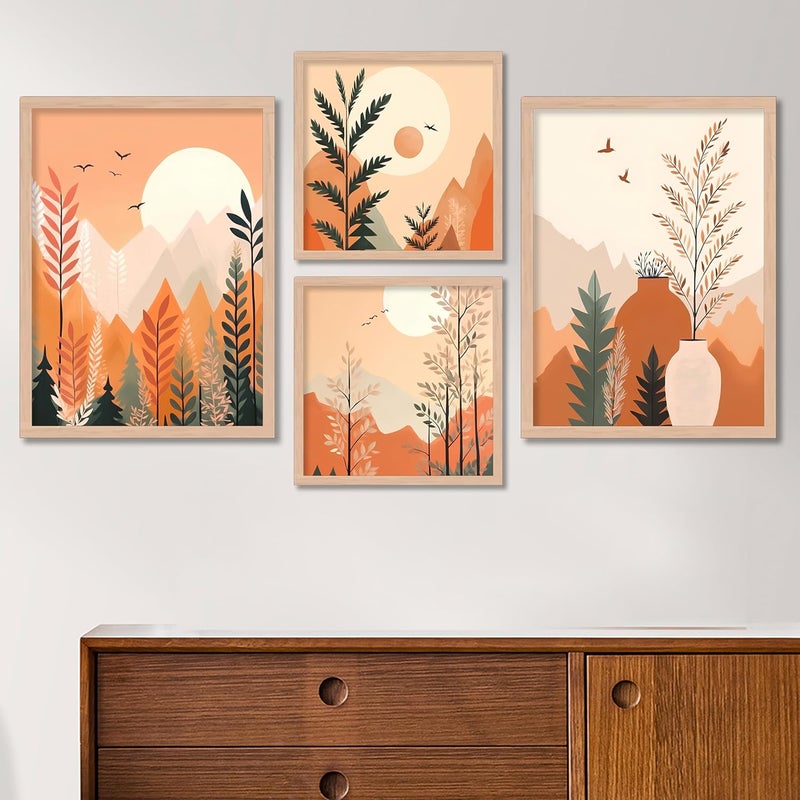 ARTELLY Big Size Wall Painting For Living Room Bedroom Frames For Office Home Wall Decor Aesthetic Painting For Wall Decoration Set of 4 Medium Modern Art 8